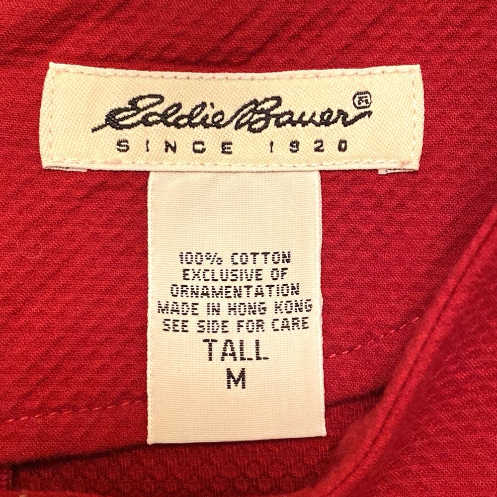 Eddie Bauer Red Textured M Minimalist Coastal Cottagecore Exposed Stitch Dress - Picture 8 of 10